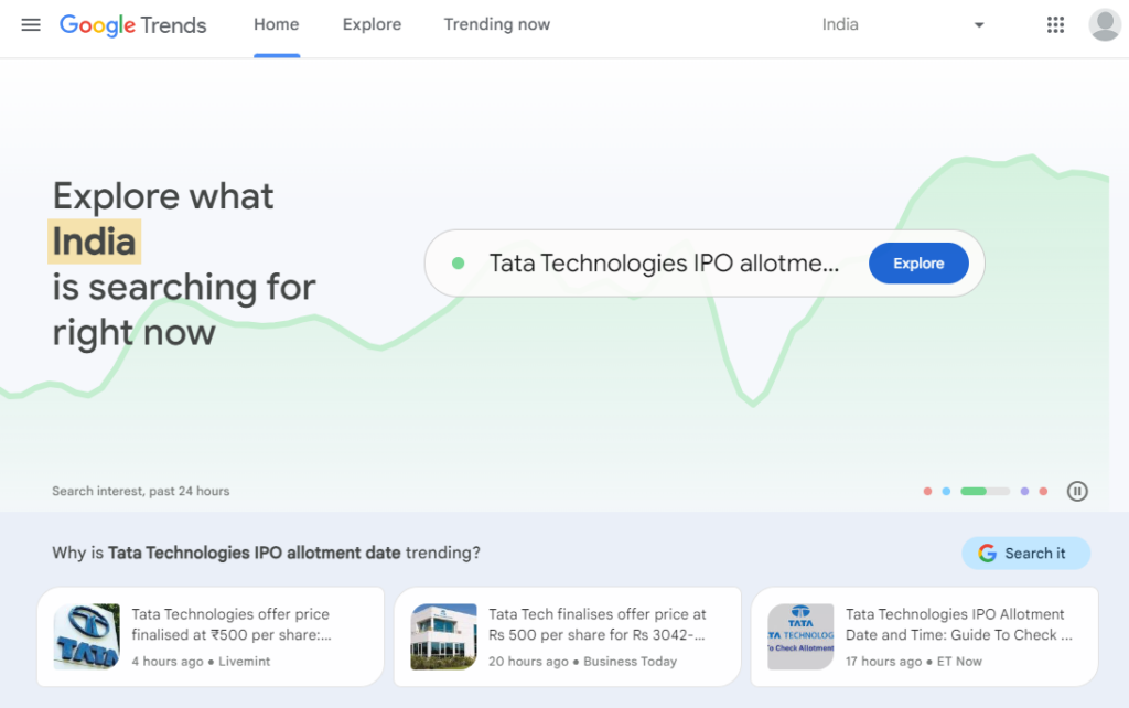 Explore google trends