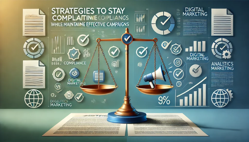 A professional and visually engaging banner image for the topic Strategies to Stay Compliant While Maintaining Effective Campaigns